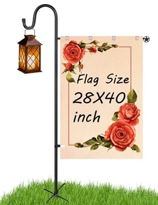 LOPANNY Large Garden Flag Holder Stand Pole for 28 x 40 Flags with Shepherds ... - Picture 1 of 7