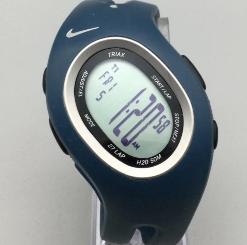 Nike Triax WR0066 Reloj Hombre 42mm Tono Azul 27 Vueltas Batería Nueva Foto 1 de 4