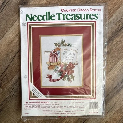 Needle Treasures The Christmas Mailbox 2915 Kit de punto de cruz contado de colección NUEVO Foto 1 de 4