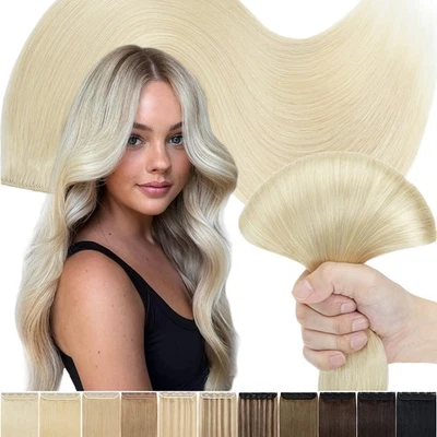 Thick 100% Human Clip in Remy Hair Extensions One Pieces Hairpiece 3/4 Full Head - Image 1 of 4