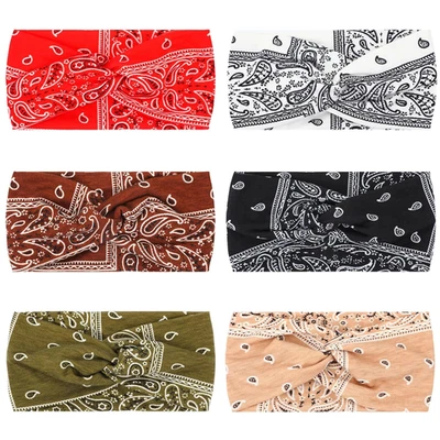 6PCS Wide Bow Headbands for Women, Non-Slip Elastic Yoga Running Fitness - Image 1 of 4