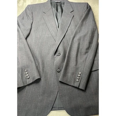 Kuppenheimer Mens Classic Gray Pinstripe Wool Suit Blazer Jacket 44 - Image 1 of 4