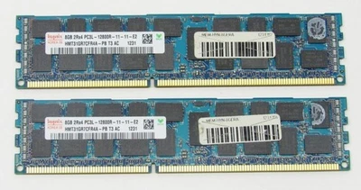 Hynix 16GB(2x8GB) HMT31GR7CFR4A-PB PC3L-12800R 1600MHz DDR3 ECC Server Memory - Image 1 of 2