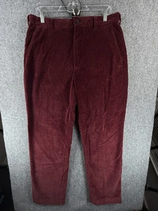 Brooks Brothers Soft Corduroy Pants Dark Red Men Al Cotton Straight ACTL 32X30 - Picture 1 of 17