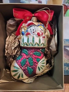 Vintage Waterford Erbstück mundgeblasen Weihnachten Strumpf Ornament 118432 EUC - Bild 1 von 10