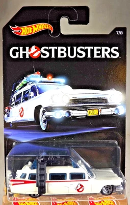 2017 Hot Wheels Ghostbusters Series 7/8 GHOSTBUSTERS ECTO-1 White w/Chrome 5 Sp - Image 1 of 4
