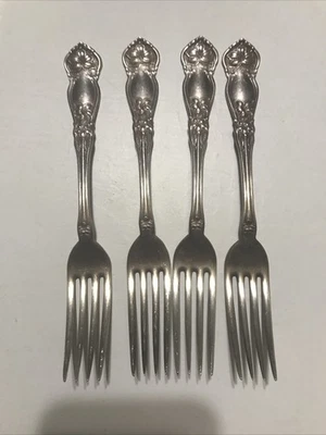 4 Wm Rogers Silverplate Orange Blossom Dinner Forks International Silver 1910 - Image 1 of 4