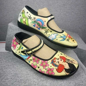 Hot Chocolate Design Shoes Size 7.5 Euro 38 Poker Flats Tattoo Woman - Picture 1 of 11