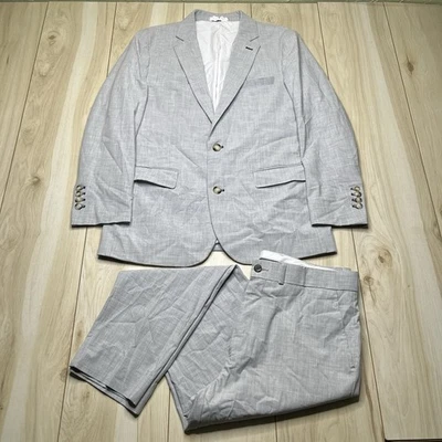 State And Liberty Athletic Fit Stretch Knit Suit Mens 40S 33Wx29L Chambray Gray - Image 1 of 4