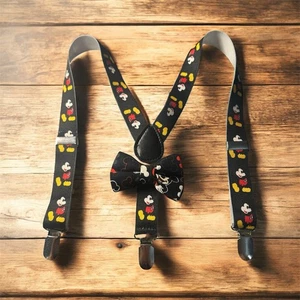 Schwarze Hosenträger & Schleife Mickey für Jungen - Bild 1 von 5