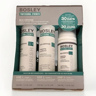 Bosley Professional Strength BOS Kit de Defensa Cabello Normal a Fino Juego de 3 Pasos NUEVO Foto 1 de 2