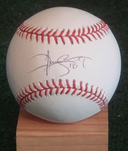 Jason Bartlett Twins Rays Padres Signed OMLB Baseball LOM COA (BSB222) - Picture 1 of 2