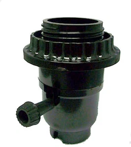 Phenolic 3-way 1/4 ips lamp socket w/ screw cap *large hole* TR-31LH - Picture 1 of 2