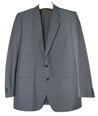 Traje de 2 botones Micro Check azul grisáceo mezcla de poliéster para hombre 34x33 44L Foto 1 de 4