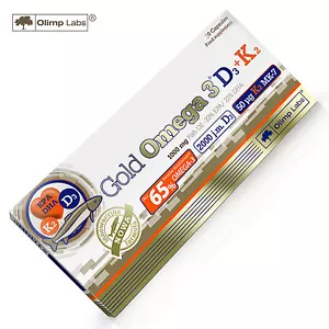 GOLD OMEGA 3 D3 + K2 30-120 Softgels Fish Oil EPA DHA INNOVATIVE UNIQUE FORMULA - Picture 1 of 3