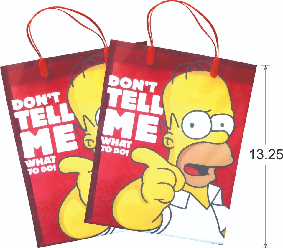 УПАКОВКА ИЗ 2 ЛИЦЕНЗИРОВАННЫХ ПОДАРОЧНЫХ ПАКЕТОВ «СИМПСОНЫ 4» 13,25 x 10,10 x 4,00 - Изображение 1 из 1