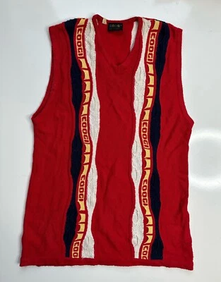 VTG Coogi Australia 3D Red Spellout Sweater Vest Sleeveless / Men’s XXL - Image 1 of 4