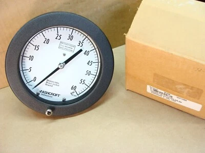 NEW ASHCROFT USA 60 psi DURAGAUGE 6" panel dial 1377AS XPR 0 2B 60# gauge 1/4 - Image 1 of 4