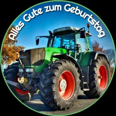 Tortenaufleger/Kuchenbild Fondant essbar rund 20cm Geburtstag Traktor - Bild 1 von 2