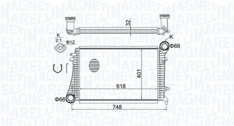 MAGNETI MARELLI Ladeluftkühler LLK Intercooler Kühler Ladeluft 351319204240 - Bild 1 von 1