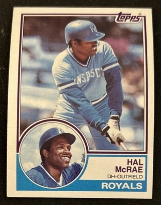 Tarjeta de béisbol 1983 Topps Hal McRae #25 Royals DH/OF EN MUY BUEN ESTADO O/C Foto 1 de 2