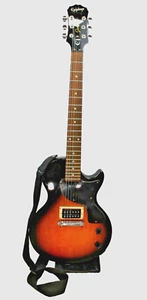 Les Paul Junior Humbucker Tobacco Burst 12" Electric Guitar Case Epiphone W/ Bag - Picture 1 of 16