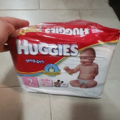 De colección Huggies Cómodo y Seco 34 Cuentas 12-18 lb Talla 2 Diseño Disney 2004 *Paquete Dividido Foto 1 de 4