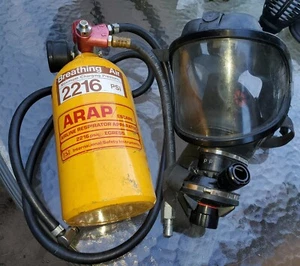 ISI Arap Escape Airline Respirator Full Face Mask & Tank 2216 PSI 071.101.08 024 - Picture 1 of 12