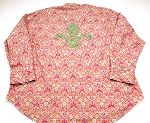 Robert Graham Langarmhemd 3XL bunt bestickt Fleur de Lis Knopfleiste - Bild 1 von 7