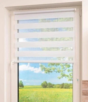 Doppelrollo K-home 517667-3 Klemmfix  Madrid ohne Bohren Weiß 60 x 150 cm - Bild 1 von 4