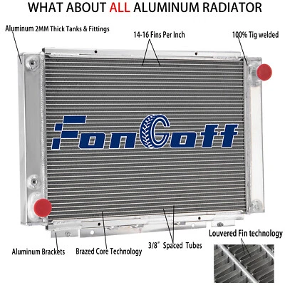4-Core Aluminum Radiator Fit 1961-1966 Ford Thunderbird T-Bird 6.4L 6.6L 7.0L V8 - Image 1 of 4