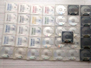 Lot of 36 MD disks Mini Discs With Case Has been recorded 74/80 min Sony Japan