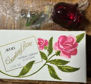 Avon Courting Rose Moonwind Cologne Glass Bottle 1.5 oz Full Vintage 1970s - NIB - Picture 1 of 4