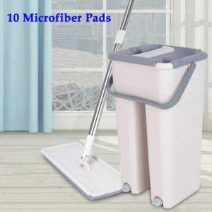 Wischmopp Set Mit Eimer Bodenwischer Set 360 Wischmop+10 Mikrofaserpad Putzlappe - Bild 1 von 10