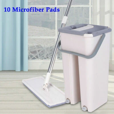 Mop Set with Bucket Floor Mop Set 360 Mop + 10 Microfiber Pad Cleaning Cloth - Image 1 of 4