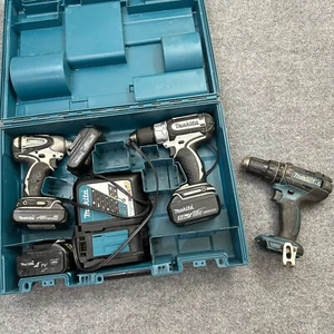 Makita Drill Set XPH10, BDF452, BTD142, 18v 3.0AH & 5.0AH Batteries & Charger - Picture 1 of 10