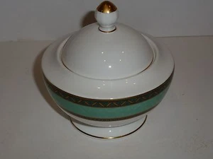 Heinrich Villeroy & Boch "Philadelphia" Zuckerdose, grüne Bänder - Bild 1 von 6