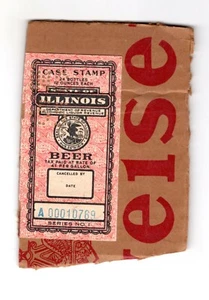 U.S. Illinois Beer Tax Stamp.  Series 1. Low #. Not Cancelled.  See description. - Picture 1 of 1