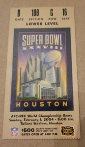 Super Bowl XXXVIII Ticket New England Patriots v Carolina Panthers Tom Brady MVP - Bild 1 von 4