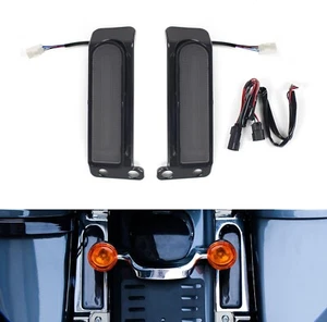 KAKABAS Negro Guardabarros Trasero Alforja Luces LED para Harley Road King 2014-22 - Imagen 1 de 3