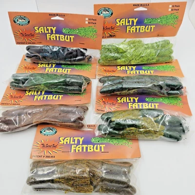 Vtg Southern Pro Lures 4" Salty FatBut Tube 10 Count Pack Well Made Pick Color