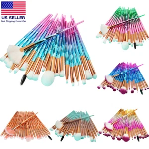 20pcs Eye Shadow Foundation Blending Brush Set Makeup Cosmetic Tool Diamond - Picture 1 of 44