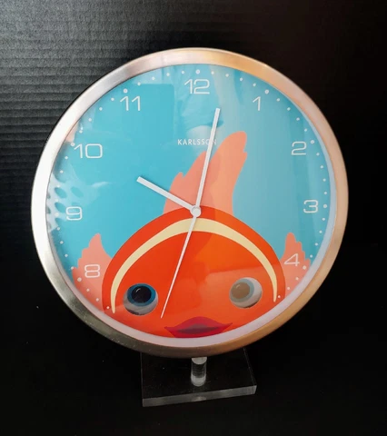 WOW!! Karlsson Goldfish Wall Clock Moving ~ Pop Art Style Cover