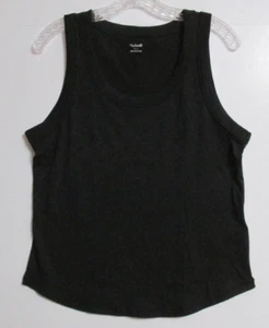 NEW Women's Madewell 100% Cotton Tank Top Black Size Large - Picture 1 of 7