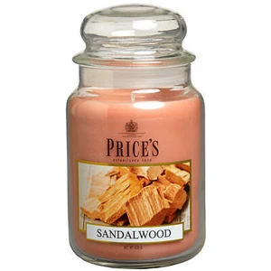 Price's Candles Large Glass Jar Sandalwood 150 Hours Burn Time Prices Candles - Picture 1 of 1