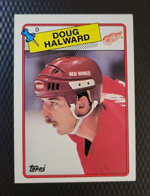 1988-89 Topps DOUG HALWARD Detroit Red Wings NHL Hockey Career Stats Card #113 - Image 1 of 2