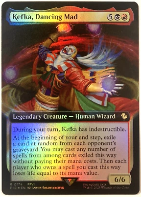MTG Kefka Dancing Mad (Extended Art Foil) Commander Final Fantasy 174 FFVI FF6 - Image 1 of 4