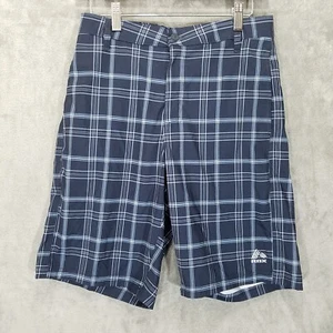 RBX Shorts Mens 30 Blue Plaid Performance Hybrid Stretch Bermuda - Picture 1 of 12