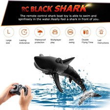 Simulation Shark Rc Racing Boat Remote Control 2.4Ghz w/ Led Light Gift Boat Toy