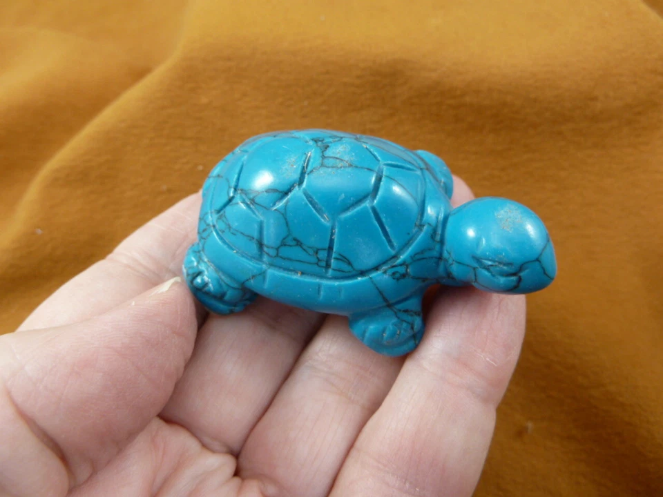 (Y-TUR-LAO-705) Azul Howlita Tortuga Talla Tortuga FIGURA Piedras Preciosas Tortugas Foto 1 de 1